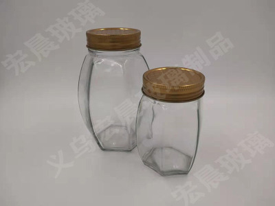 Manufacturer sells glass honey bottle tall 6 arrowed glass honey bottle bottle many specification glass honey bottle