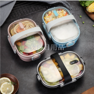 Stainless steel lunch box do not string flavor partition sealed 1 person insulation lunch box student lunch box