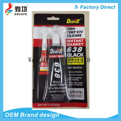 DERFOE 638 RTV silicone gasket maker high temperature ceramic adhesive with 3g super glue