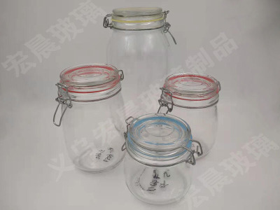 Manufacturers direct glass sealed cans kitchen supplies cylindrical buckle glass sealed cans, storage tanks