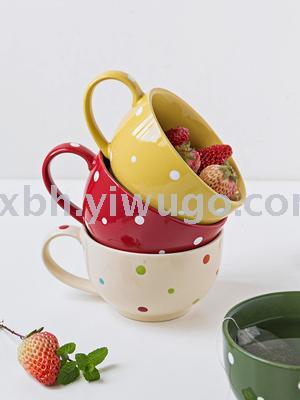 Potluck breakfast mug ceramic cereal mug Japanese bowl milk mug oatmeal mug large mug soup mug