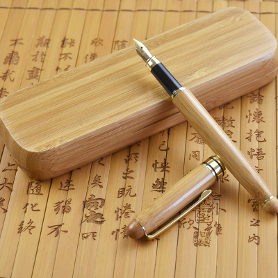 Creative Style Natural Bamboo Pen Signature Wood Gift Set Writing Smooth Non-Scratch Bamboo Pen