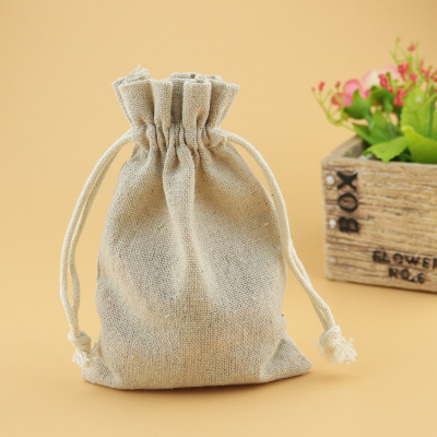 Spot exquisite cotton and linen drawstring bundle pocket millet cloth bag gifts received cotton bag gunny bag custom