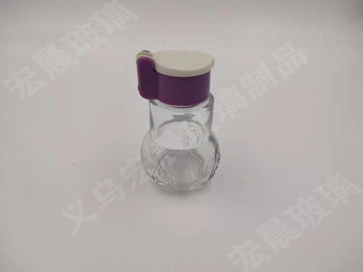 Thin neck and big belly glass seasoning bottle smooth glass seasoning bottle pattern glass seasoning bottle