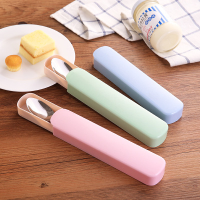 Candy colored stainless steel spoon, chopsticks set travel portable tableware wedding gift box set