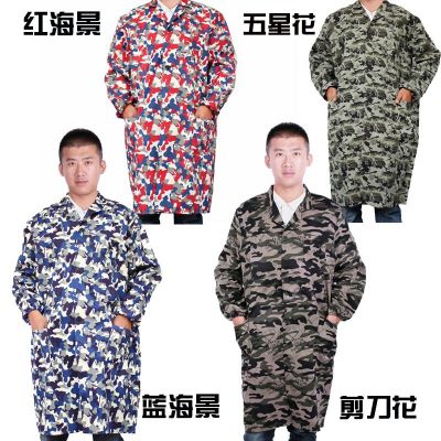 Camouflage men and women wear-resistant Blue Lab Coat warehouse for moving goods Porters Overalls long sleeves