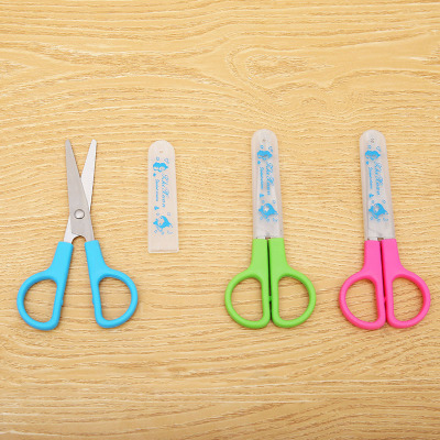 Student scissors, stainless steel, the children 's hand scissors, small scissors, art scissors wholesale with safety sheath