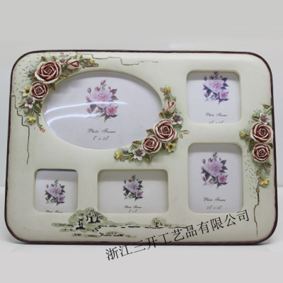 [Factory Direct Sales] Supply European Five-Hole Resin Photo Frame Pastoral Style Home Decoration Wedding Decorations
