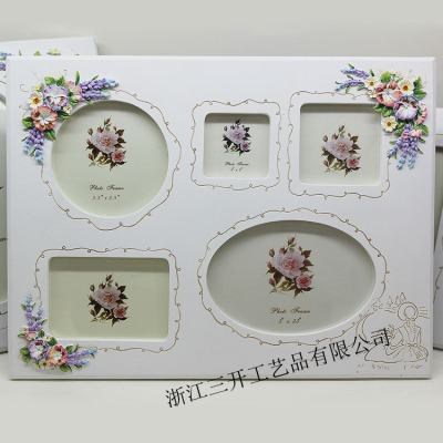[factory direct selling] European 5 frame resin photo frame/frame rural style home/wedding/gifts
