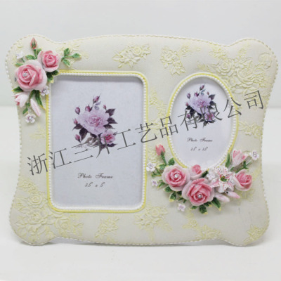 [Factory Direct Sales] Supply European Classical Style Double Hole Resin Photo Frame Home Decoration Wedding Celebration Decoration