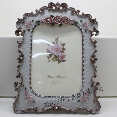 [Factory Direct Sales] Supply European Classical Style 7-Inch Resin Photo Frame Home Ornament and Decoration Studio