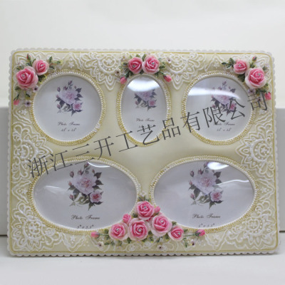 [factory direct sale] supply European 5 hole resin frame pastoral style home furnishing studio wedding