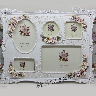 [factory direct sale] supply European style garden style 5 hole resin frame home furndecoration wedding