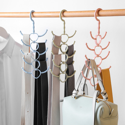 Can rotate 10 claw multi-purpose to hang a rack to hook hanger tie silk scarf coat hat rack plastic hook shoe rack