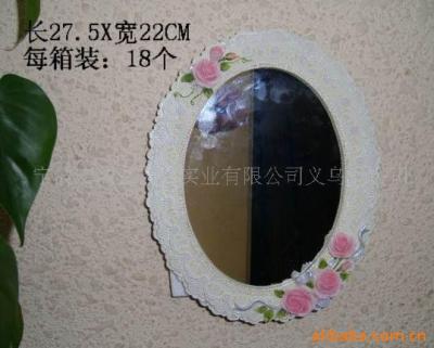 [factory direct sale] resin oval cosmetic mirror garden rose style mirror exquisite crafts