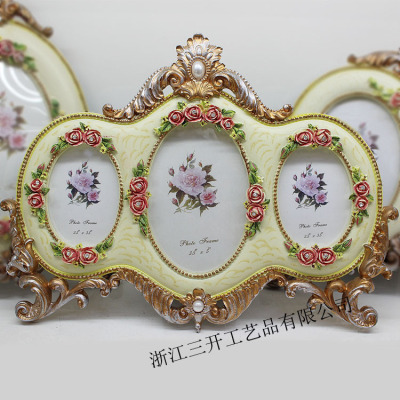 [factory direct sale] supply European classical style 3-hole resin frame home furnishing wedding custom