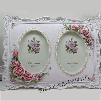 [factory direct sales] double frame 5 inches European pastoral style photo frame/photo frame/resin photo frame/home gifts
