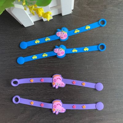 Popular PVC Sports Bracelet Soft Rubber Bracelet Cartoon Pig Epoxy Wrist Strap Children's Buckle-Free Environmental Protection Bracelet