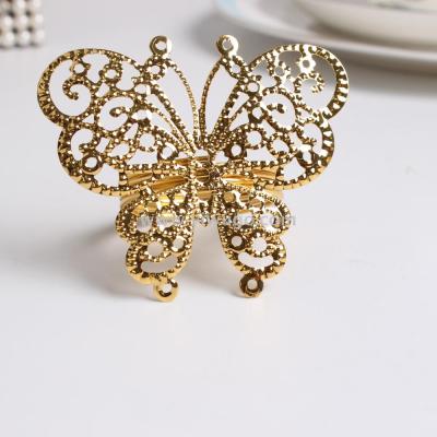 Metal Gold Butterfly Rhinestone Napkin Rings For Table Decoration,Wedding,Dinner,Banquet 