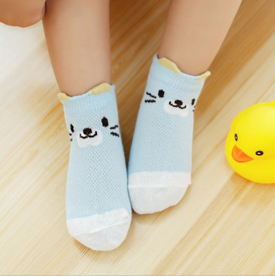 Cartoon short tube children 's boat socks summer mesh thin breathable children' s socks combed cotton socks for boys and girls