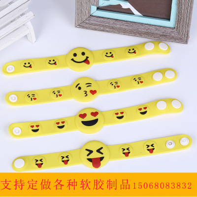 New Arrival Hot Sale Creative Bracelet Cartoon Cute Smiley Face Expression Soft Rubber Sports Bracelet Gift Factory Direct Sales