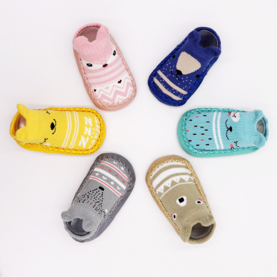 The Spring and summer children cartoon non - skid combed cotton floor shoes and socks baby toddler shoes 0-1-3 years old children socks wholesale