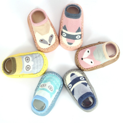 New fall children's socks for boys and girls cartoon baby shoes and socks with soft sole toddler socks with leather sole children's floor socks