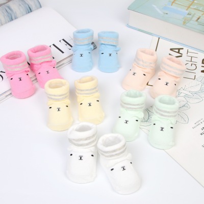 Autumn and winter thickened baby walking socks children's cotton cartoon shoes socks point glue antiskid baby floor socks wholesale