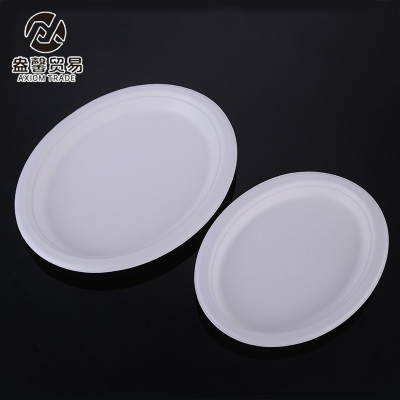 Large and Small Plate Bagasse Degradable Disposable Service Plate Oval Dish Environmentally Friendly Fruit Meal Flat Ware Birthday Paper Pallet