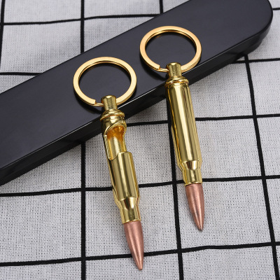 Creative metal bullet bottle opener key chain multi-function products