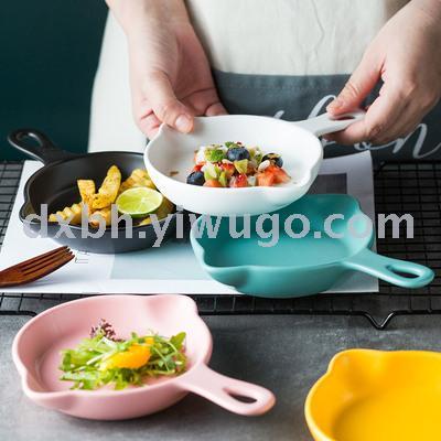 Nordic home tableware creative toaster plate with handle Japanese dish dish dish porcelain plate