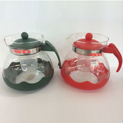 [manufacturers wholesale] glass lotus pot with cover high temperature flower teapot glass cold kettle daily use pot
