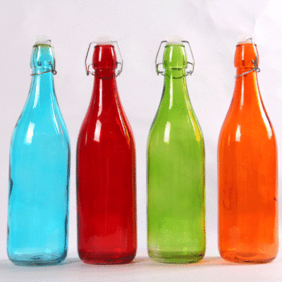 Manufacturers direct fashion innovation color bottle special wholesale with bottle stopper glass milk bottle set