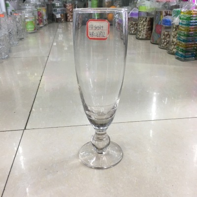 Glass clear juice cup cold drink stand drink cup tall foot tea drink cup classic cold drink cup manufacturers wholesale