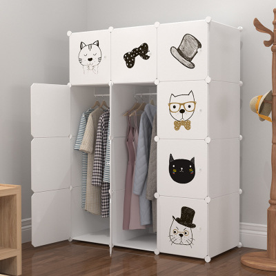 Pure white meng cat plastic simple wardrobe manufacturers wholesale storage cabinets custom plastic cabinets adult wardrobe