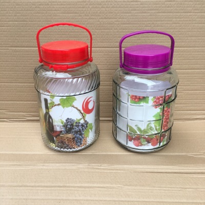 Chuangfengmei wine bottle 5 liters 10 jin purple cover square red cover twill name plum wine bottle new special trade source