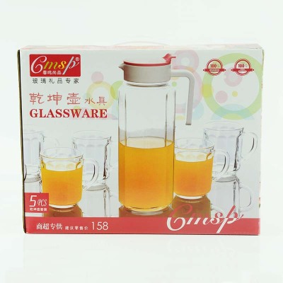 New glass cold water bottle set gift water set juice pot water bottle water cup five-piece promotion