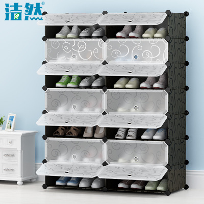 It is the case that Yiwu shoe cabinet plastic shoe rack assembly shoe cabinet to receive an economic multi-layer storage cabinet manufacturers