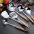 Stainless steel kitchenware set wooden handle cooking spatula leakage spoon, spoon gift set of six
