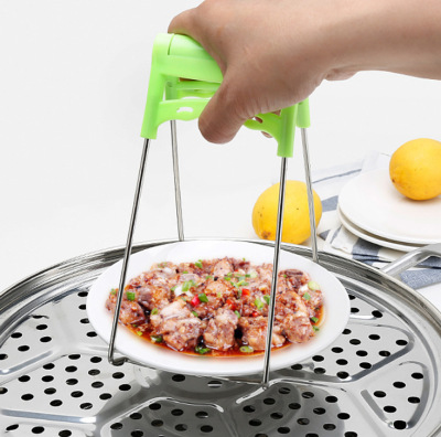 Stainless steel tray lifter Stainless steel, the multi - function of anti - scalding casserole steamer tray holder square bowl holder