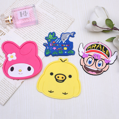 Creative Cartoon Animal Soft Gum Coaster High Quality PVC Non-Slip Insulation Mat Creative Household Daily Necessities Wholesale