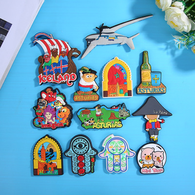 Factory Creative PVC Fridge Magnet Customized Cartoon Stereo PVC Fridge Magnet Wholesale Customizable Logo