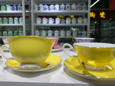 High-end bone China ceramic coffee cup and saucer ceramic hotel supplies
