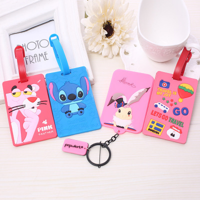 Popular Custom Luggage Tag Boarding Pass Cartoon Young Girl Luggage Tag Luggage Pendant