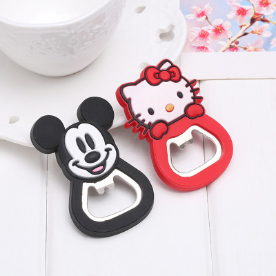 Factory Direct Sales Set Cartoon Soft Glue Bottle Opener Cute Beer Rubber Bottle Opener Advertising Bottle Opener Customized