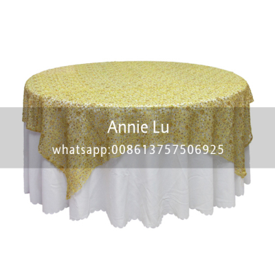 Wedding Fashion Personality Spider Web Sequins Water Soluble Embroidered Tablecloth Hotel Wedding Celebration Decoration Fabric Tablecloth Chair Cover