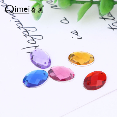 Qimiping net acrylic double hole drill oval hole flat bottom drill accessories wholesale manufacturers direct sales