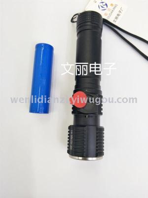  USB double-click strong light aluminum flashlight telescopic aluminum flashlight multifunctional aluminum flashlight