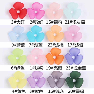 Korean versatile frosted transparent acrylic petals, leaves, round pearl necklace jewelry accessories
