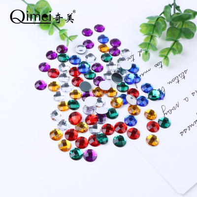 Qimei flat cut flat net circular acrylic drilling accessories multi-color optional DIY accessories wholesale manufacturers direct sales
